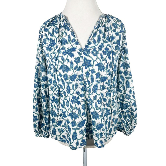 Derek lam 10 Crosby Kasha Floral Peasant Top Boho Beachy Boxy Blouse Size 2 = S - Picture 2 of 11